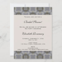 Vintage Bridal Shower, Grey Squares and Stripes