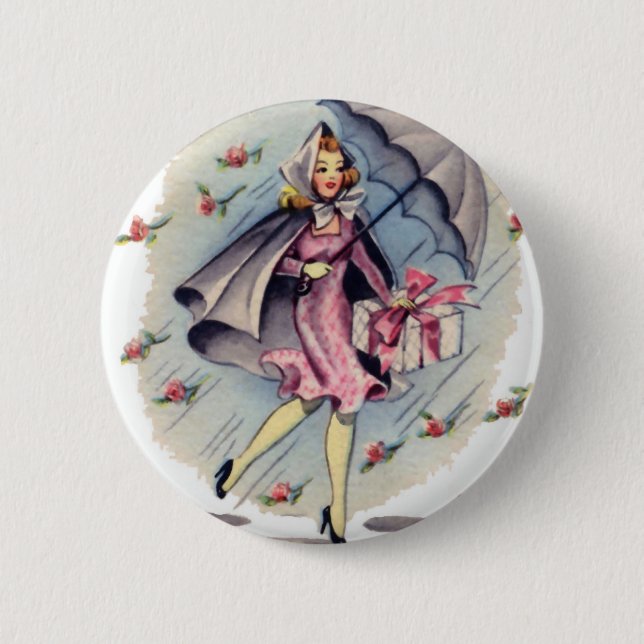 Vintage Bridal Shower Guest 6 Cm Round Badge (Front)