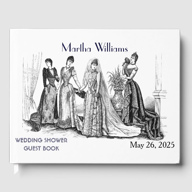 Vintage Bridal Shower Guestbook (Front)