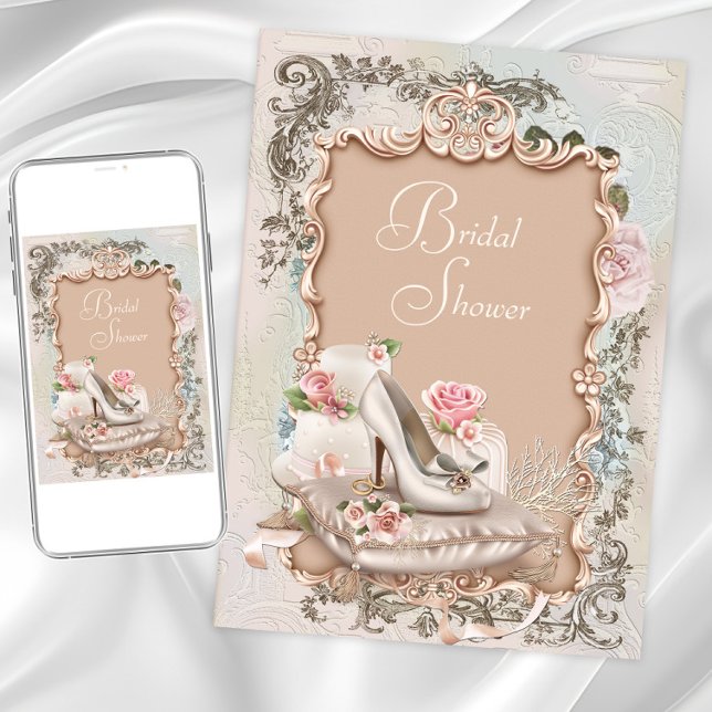 Vintage Bridal Shower Invitation (Pretty vintage any occasion invitation. Instant download and printed invitations available.)