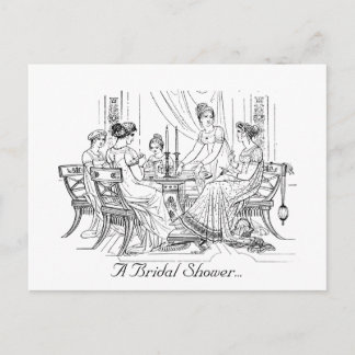 Vintage Bridal Shower Invitation Postcard