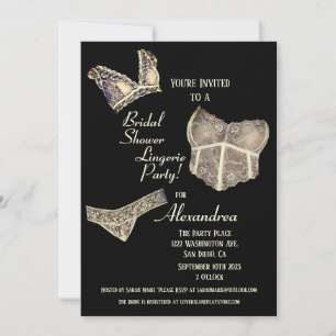 Vintage Bridal Shower Lingerie Party  Invitation
