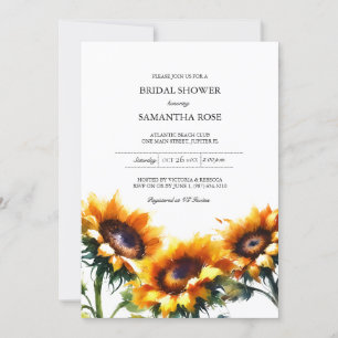 Vintage Bridal Shower Sunflower Invitation