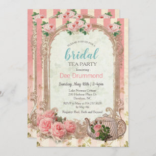 Vintage Bridal Shower Tea Party Invitation