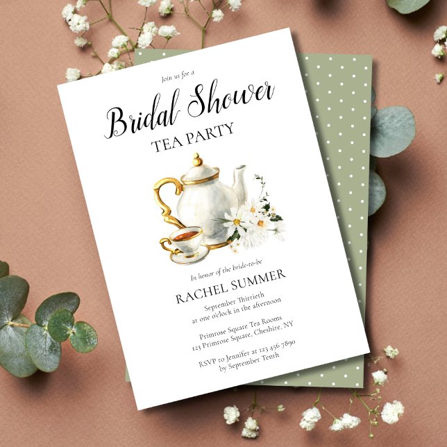 Vintage Bridal Shower Tea Party Invitation (Creator Uploaded)
