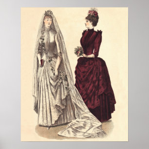 Vintage Bridal Wedding Women Poster