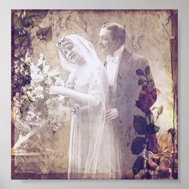 Vintage Bride and Groom Poster (Front)