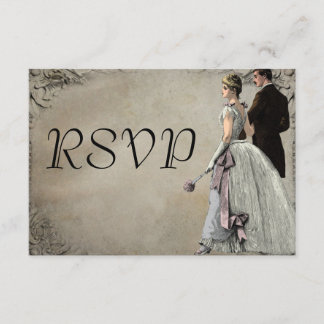 Vintage Bride and Groom Wedding RSVP