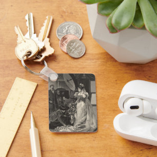 Vintage Bride, Bridal Portrait with Photographer Key Ring