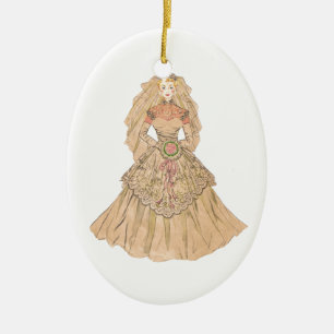 Vintage Bride Ceramic Ornament