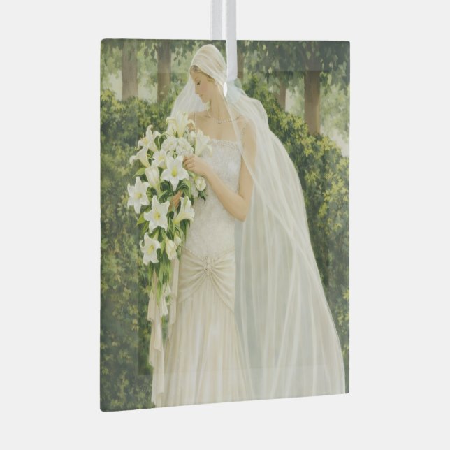 Vintage Bride  Glass Tree Decoration (Front Right)