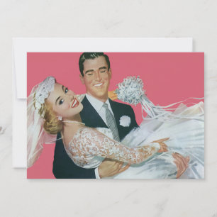 Vintage Bride Groom Newlyweds Wedding Invitation