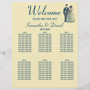 Vintage Bride Groom Wedding Seating Chart