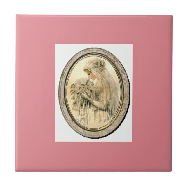 Vintage Bride Pink Ceramic Tile (Front)