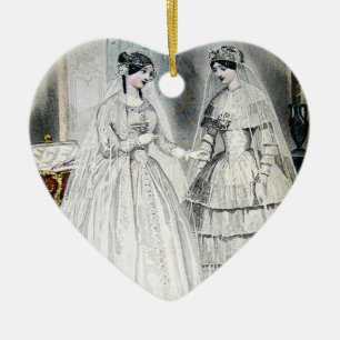 Vintage Bride Wedding Dress Ceramic Tree Decoration