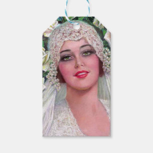 Vintage Bride with Roses Gift Tags