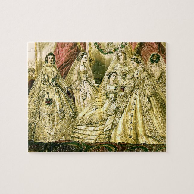 Vintage bridesmaids wedding jigsaw puzzle (Horizontal)