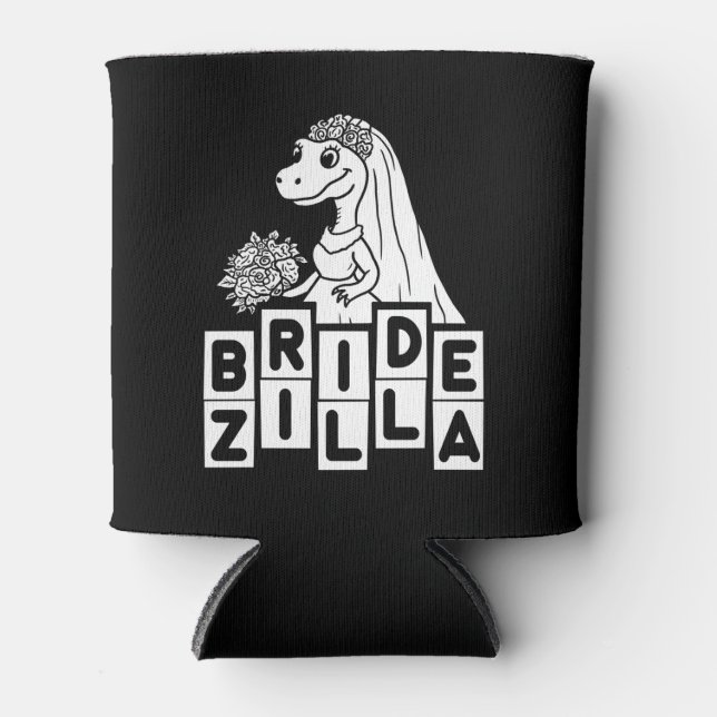 Vintage Bridezilla Wedding Bachelorette  Can Cooler (Front)