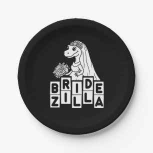 Vintage Bridezilla Wedding Bachelorette  Paper Plate