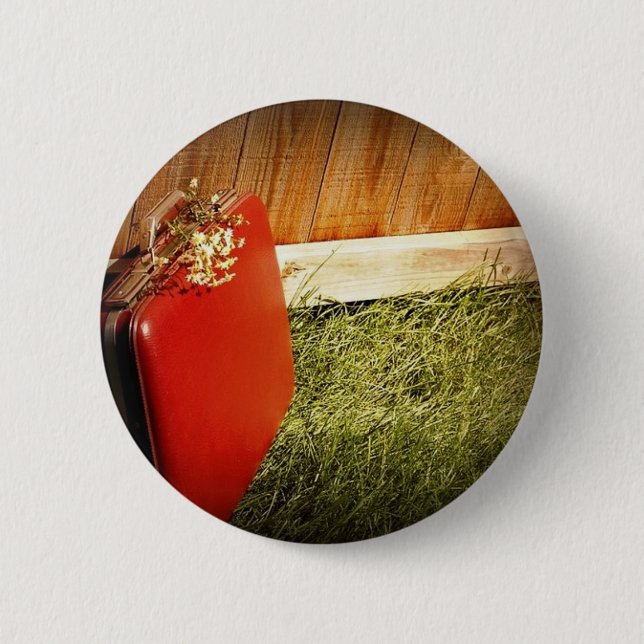 Vintage briefcase 6 cm round badge (Front)