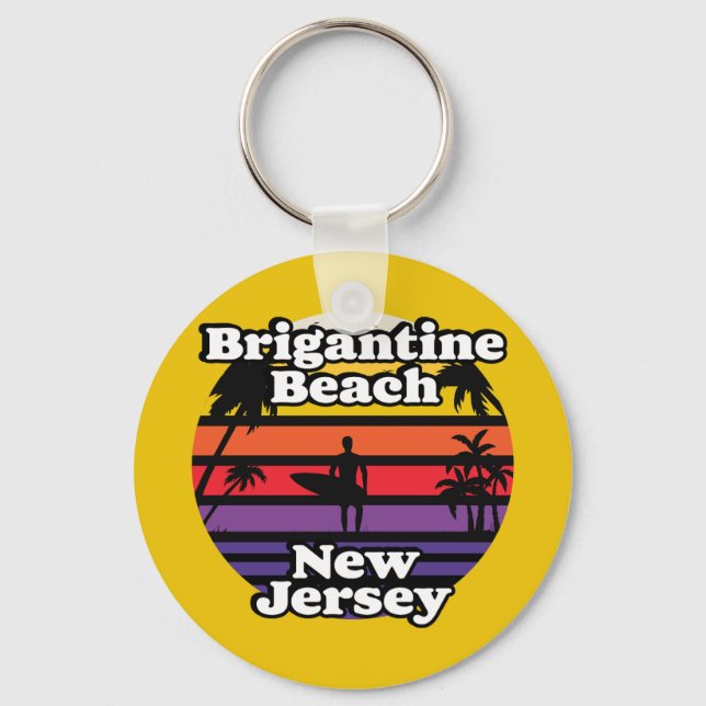 Vintage Brigantine Beach New Jersey Key Ring (Front)