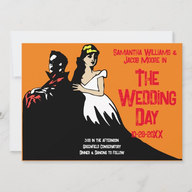 Vintage Bright Bold Movie Monster  Invitation (Front)