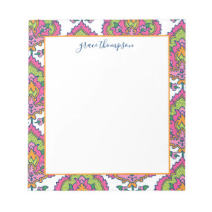 Vintage Bright Damask Pattern Notepad