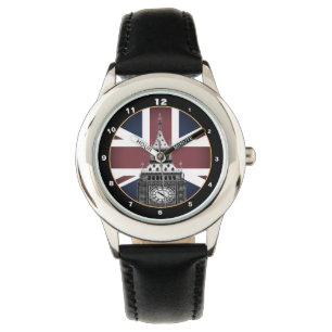 Vintage British Flag & Big Ben, London, UK fashion Watch