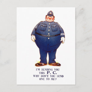 Vintage British humour: police constable Postcard