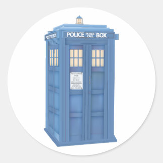 Vintage British Police Callbox Classic Round Sticker