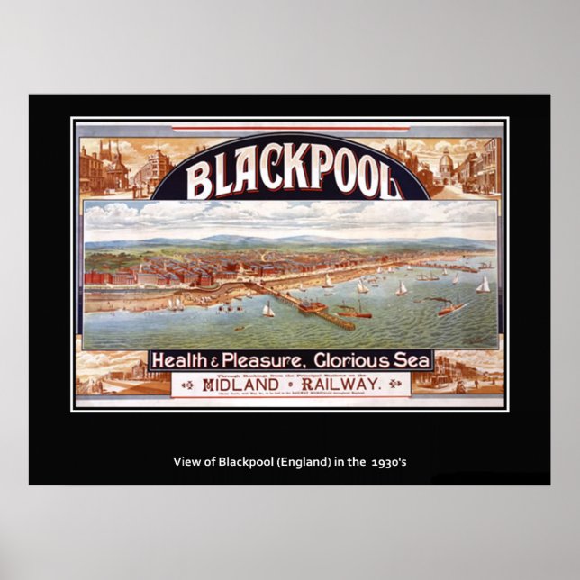Vintage British Poster Blackpool print (Front)