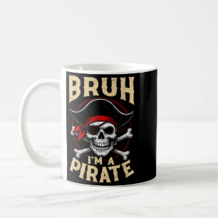 Vintage Bro A Pirate Spooky Skull Halloween Coffee Mug