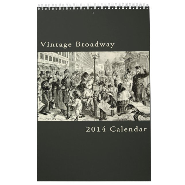 Vintage Broadway New York Antique Cityscape Calendar (Cover)