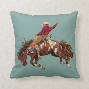 Vintage bronco rider cushion