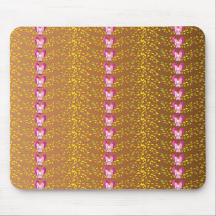 Vintage Bronze and Pink Floral Violets pattern Mouse Pad