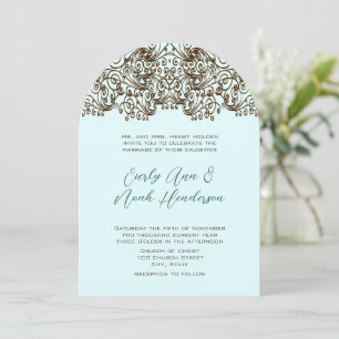 Vintage Bronze Iron Work Wedding Invitation