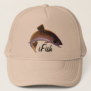 Vintage Brook Trout Fish, Sports Fishing Fisherman Trucker Hat