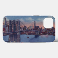 Vintage Brooklyn Bridge Blue