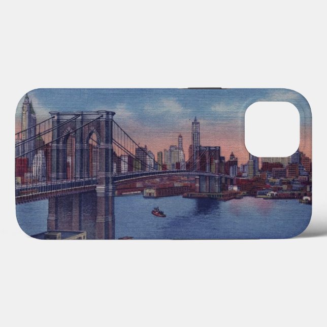 Vintage Brooklyn Bridge Blue Case-Mate iPhone Case (Back (Horizontal))