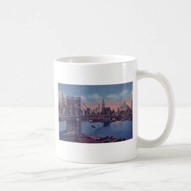 Vintage Brooklyn Bridge Coffee Mug (Right)