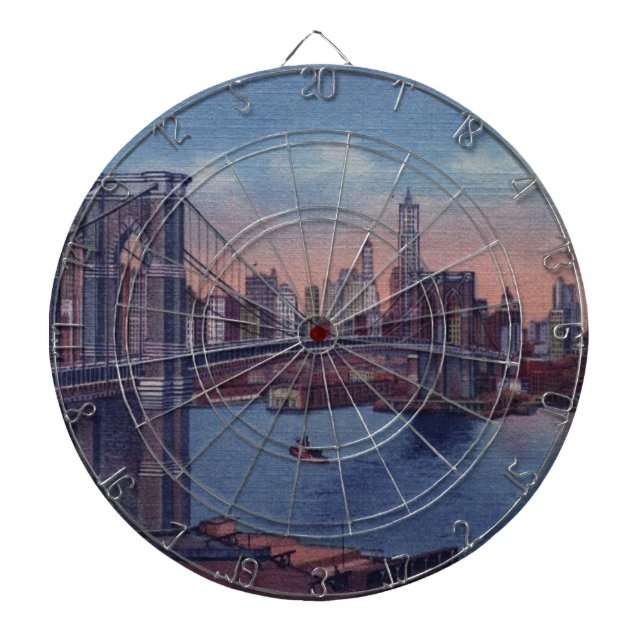 Vintage Brooklyn Bridge Dartboard (Front)