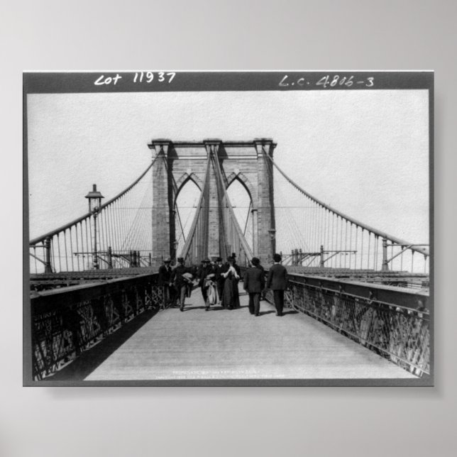 Vintage Brooklyn Bridge New York City NY 1898 Poster (Front)
