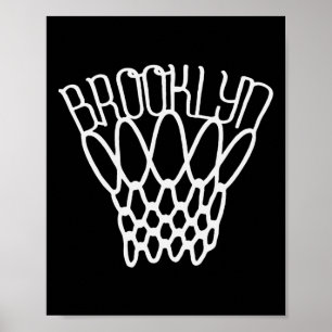 Vintage Brooklyn City New York Basketball Net Play Poster