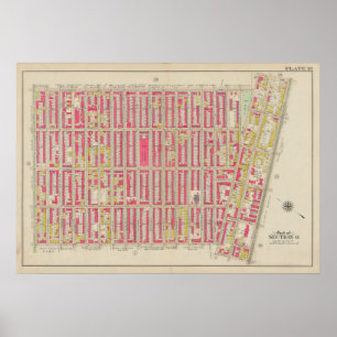 Vintage Brooklyn Map   George Washington Bromley Poster