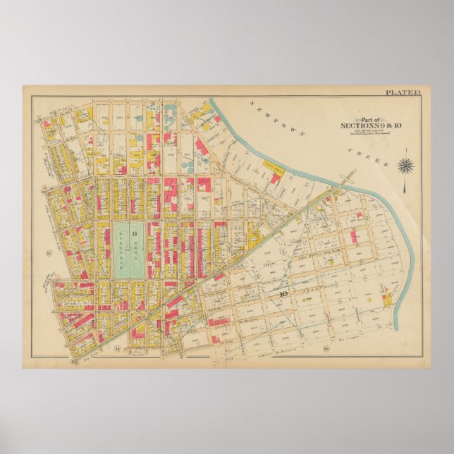 Vintage Brooklyn Map | George Washington Bromley Poster (Front)