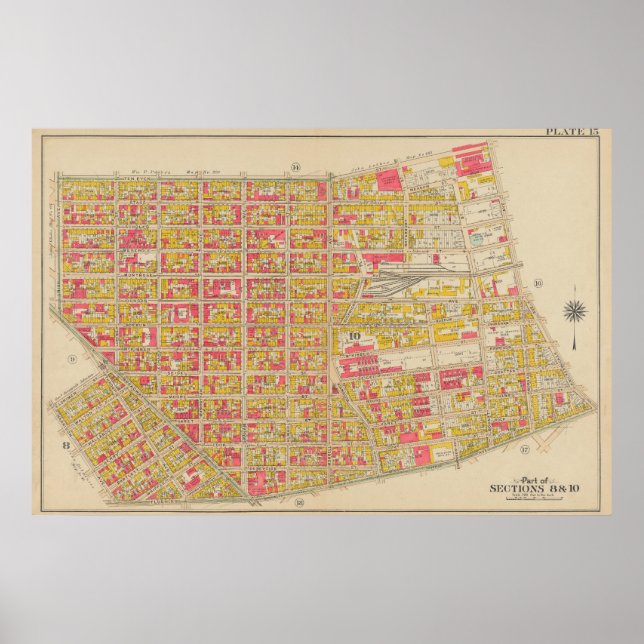 Vintage Brooklyn Map | George Washington Bromley Poster (Front)