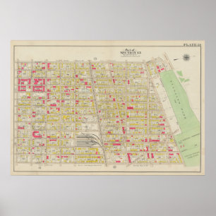Vintage Brooklyn Map   George Washington Bromley Poster