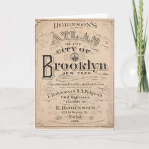 Vintage Brooklyn, New York Atlas Card