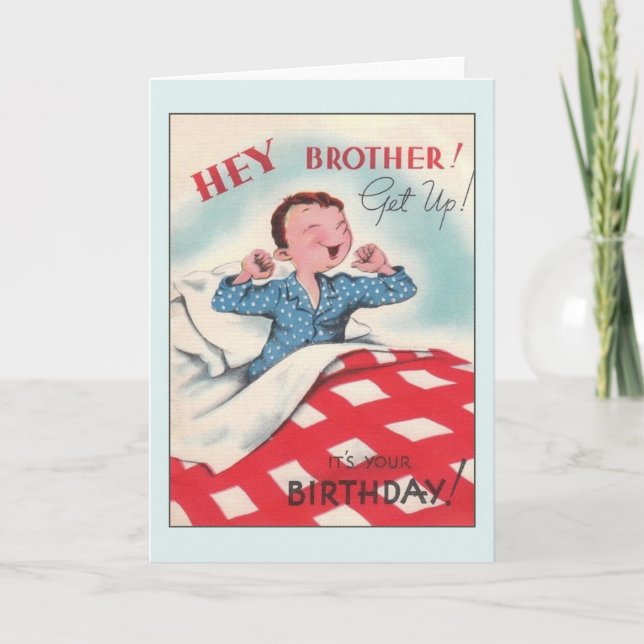 Vintage Brother Birthday Greeting Card (Front)