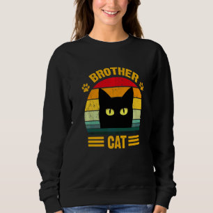 Vintage Brother Cat Brother Cat Style Retro 3 Sweatshirt